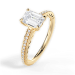 Caroline Emerald Cut Lab Grown Diamond 18Kt Yellow Gold Engagement Ring - View 3