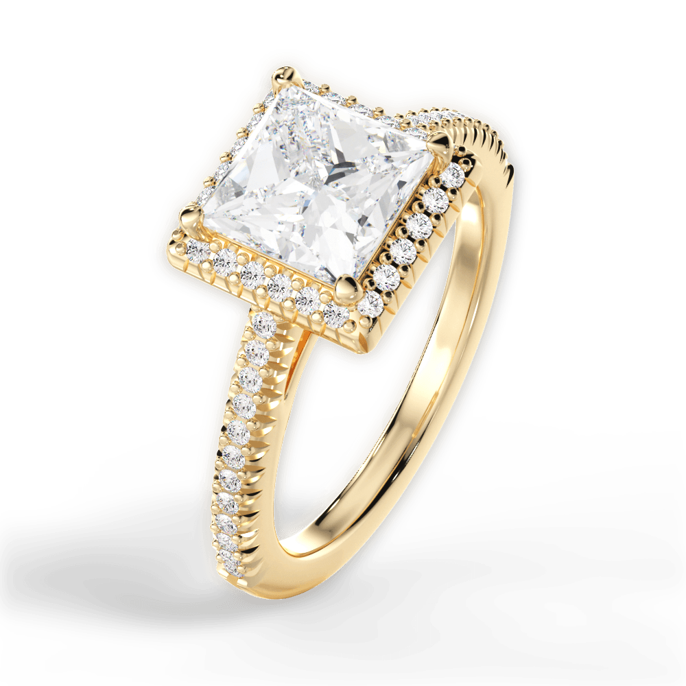 Jenny Princess Cut Lab Grown Diamond 18Kt Yellow Gold Engagement Ring - View 2