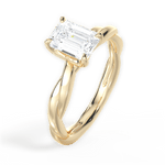 Bianca Emerald Cut Lab Grown Diamond 18Kt Yellow Gold Engagement Ring - View 4