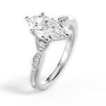 Cassie Marquise Cut Lab Grown Diamond Platinum Engagement Ring - View 4