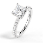 Isabella Princess Cut Lab Grown Diamond 14Kt White Gold Engagement Ring - View 3