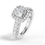 Lydia Cushion Cut Lab Grown Diamond 14Kt White Gold Engagement Ring - View 4