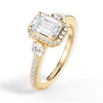 Julia Emerald Cut Lab Grown Diamond 18Kt Yellow Gold Engagement Ring - View 4