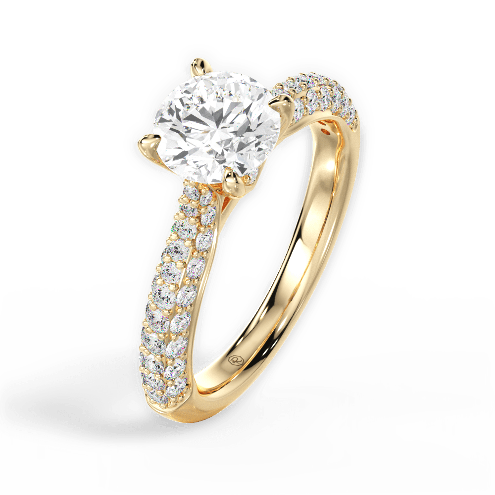 Kira Round Cut Lab Grown Diamond 18Kt Yellow Gold Engagement Ring - View 4