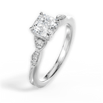 Cassie Asscher Cut Lab Grown Diamond Platinum Engagement Ring - View 3
