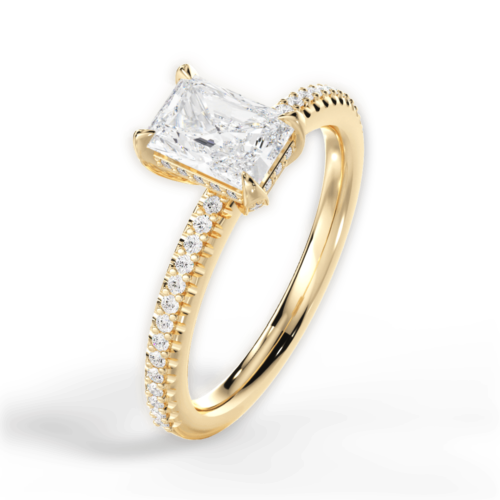 Helen Radiant Cut Lab Grown Diamond 18Kt Yellow Gold Engagement Ring - View 4