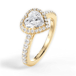 Kathleen Heart Cut Lab Grown Diamond 18Kt Yellow Gold Engagement Ring - View 4
