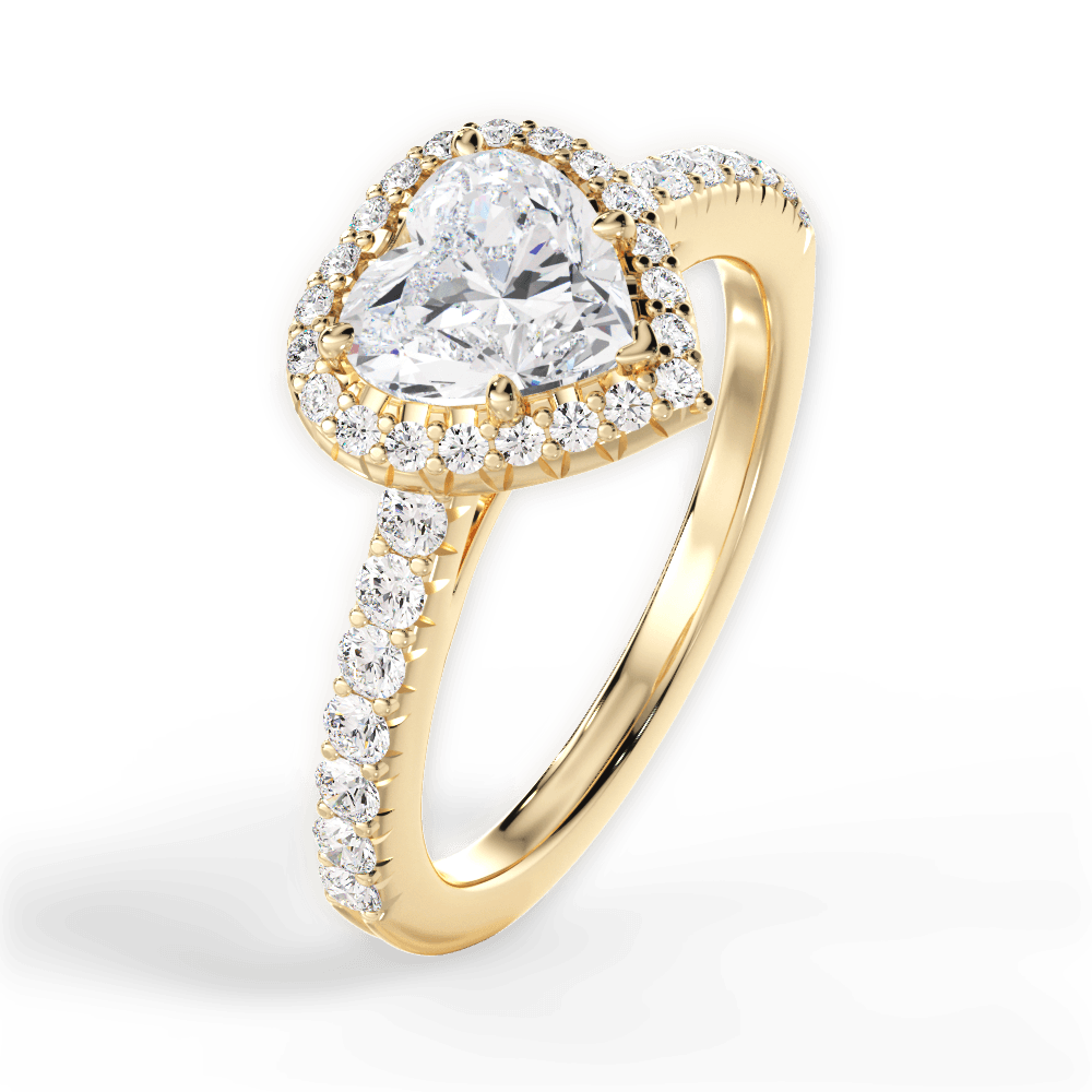 Kathleen Heart Cut Lab Grown Diamond 18Kt Yellow Gold Engagement Ring - View 4
