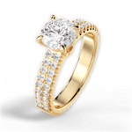 Kayla Round Cut Lab Grown Diamond 18Kt Yellow Gold Engagement Ring - View 4