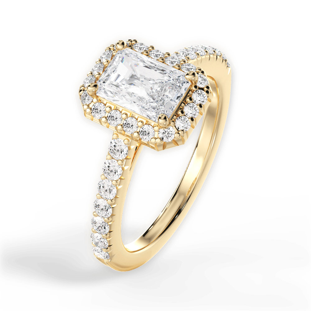 Kathleen Radiant Cut Lab Grown Diamond 18Kt Yellow Gold Engagement Ring - View 4