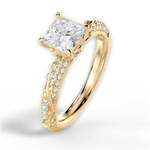 Josephine Princess Cut Lab Grown Diamond 18Kt Yellow Gold Engagement Ring - View 3