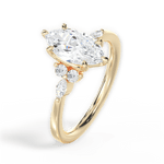 Cynthia Marquise Cut Lab Grown Diamond 18Kt Yellow Gold Engagement Ring - View 3