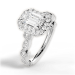 Irene Emerald Cut Lab Grown Diamond 14Kt White Gold Engagement Ring - View 3