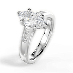 Brittany Marquise Cut Lab Grown Diamond 18Kt White Gold Engagement Ring - View 4