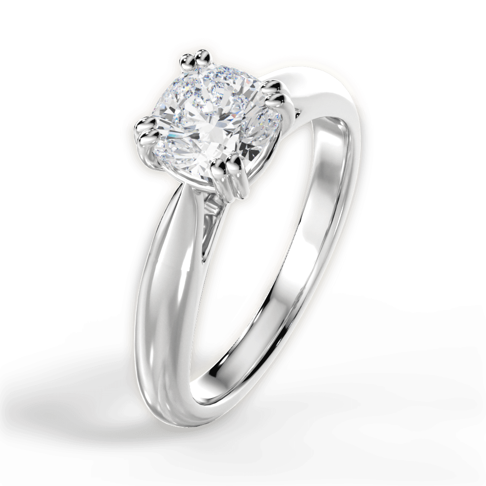 Camila Cushion Cut Lab Grown Diamond 18Kt White Gold Engagement Ring - View 4