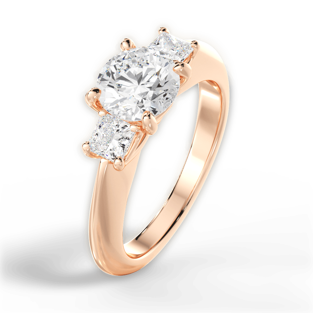 Dorothy Round Cut Lab Grown Diamond 18Kt Rose Gold Engagement Ring - View 2