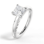Annette Princess Cut Lab Grown Diamond 18Kt White Gold Engagement Ring - View 3