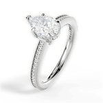 Janet Pear Cut Lab Grown Diamond 18Kt White Gold Engagement Ring - View 4