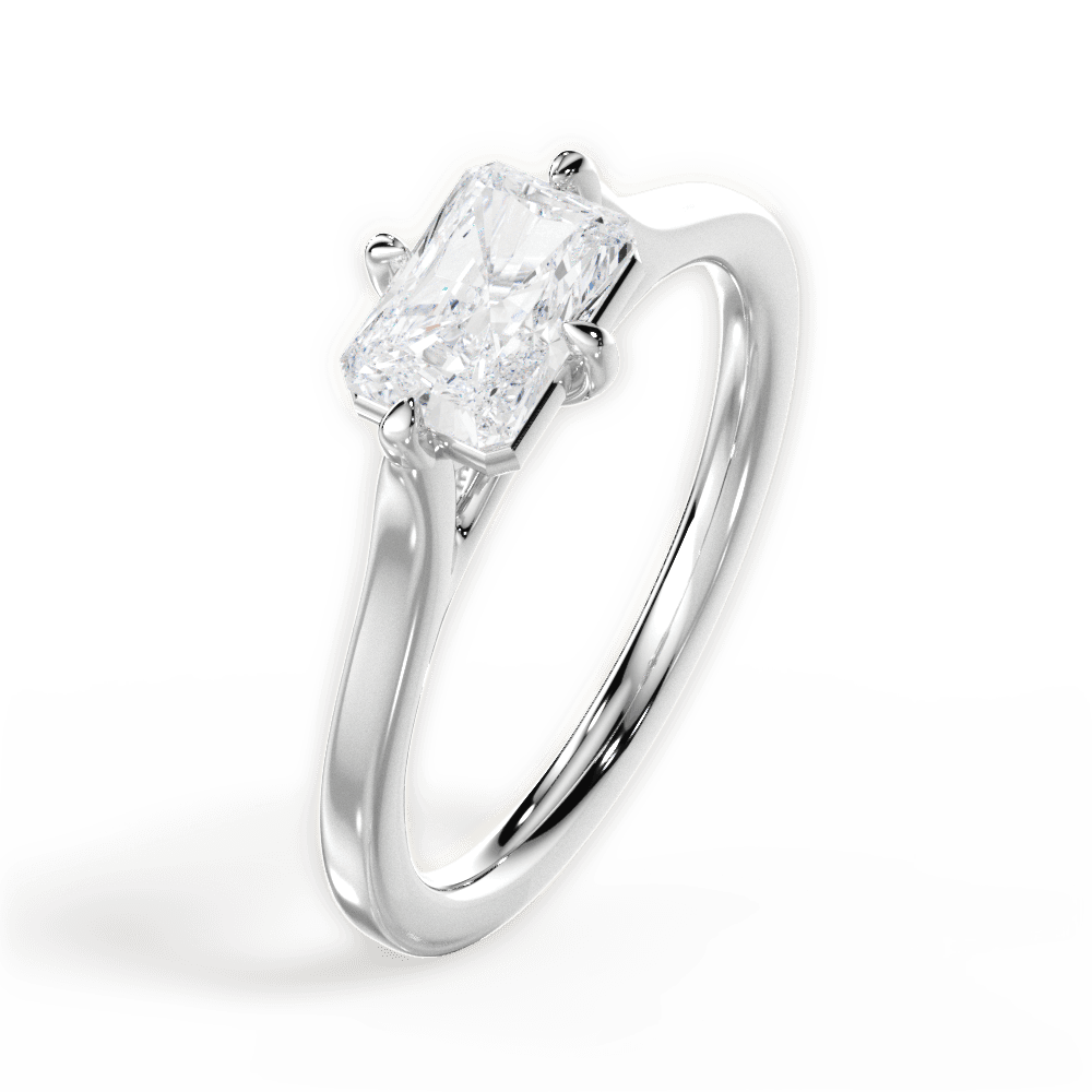 Bernadette Radiant Cut Lab Grown Diamond Platinum Engagement Ring - View 4