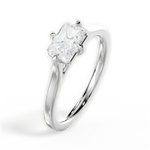 Bernadette Radiant Cut Lab Grown Diamond 18Kt White Gold Engagement Ring - View 4