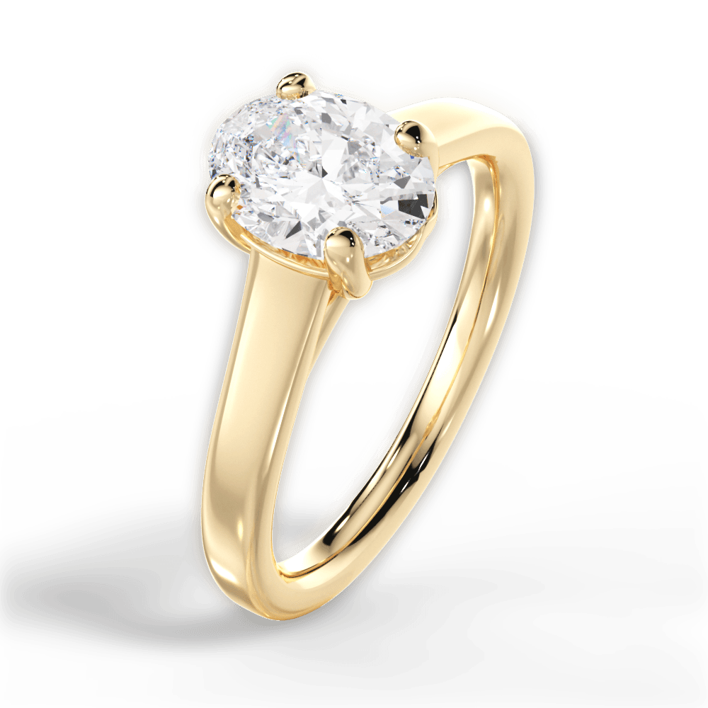Ariana Oval Cut Lab Grown Diamond 18Kt Yellow Gold Engagement Ring - View 4