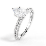 Gail Pear Cut Lab Grown Diamond Platinum Engagement Ring - View 2