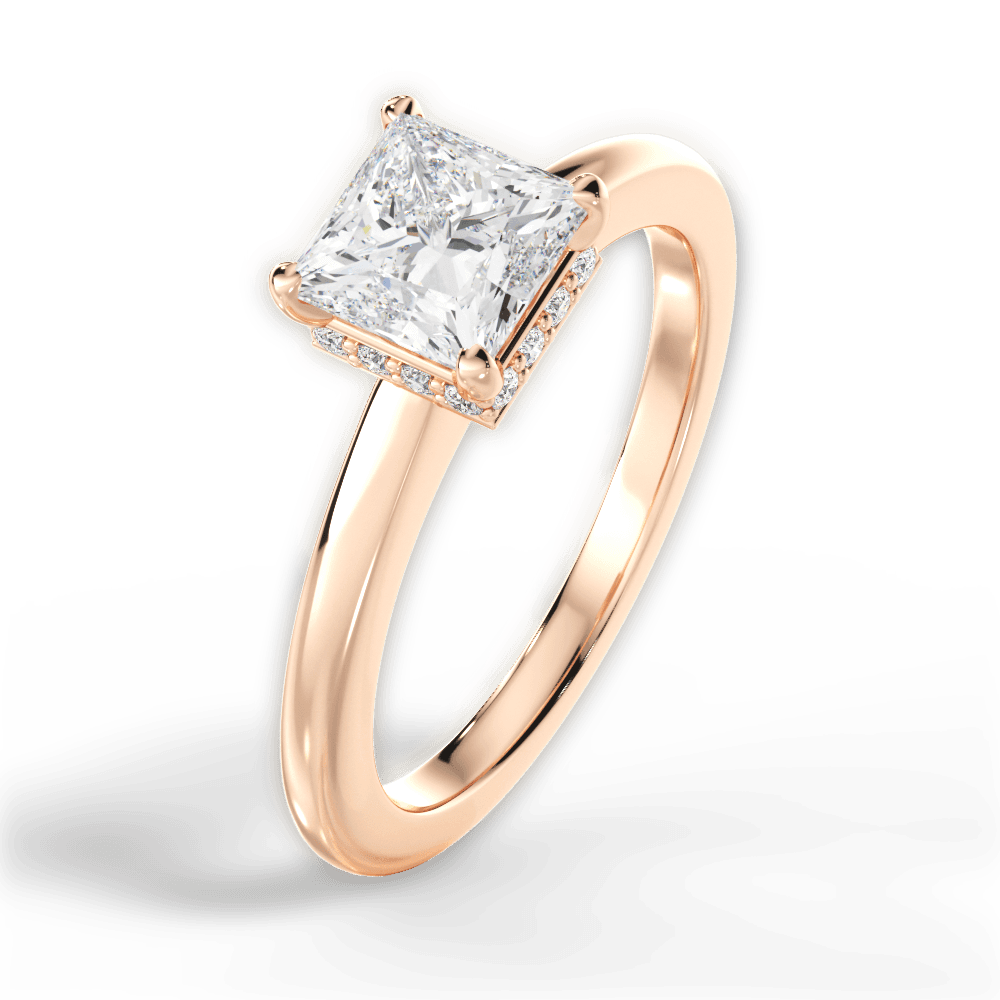 Brianna Princess Cut Lab Grown Diamond 18Kt Rose Gold Engagement Ring - View 4
