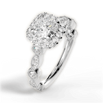 Irene Cushion Cut Lab Grown Diamond 14Kt White Gold Engagement Ring - View 3