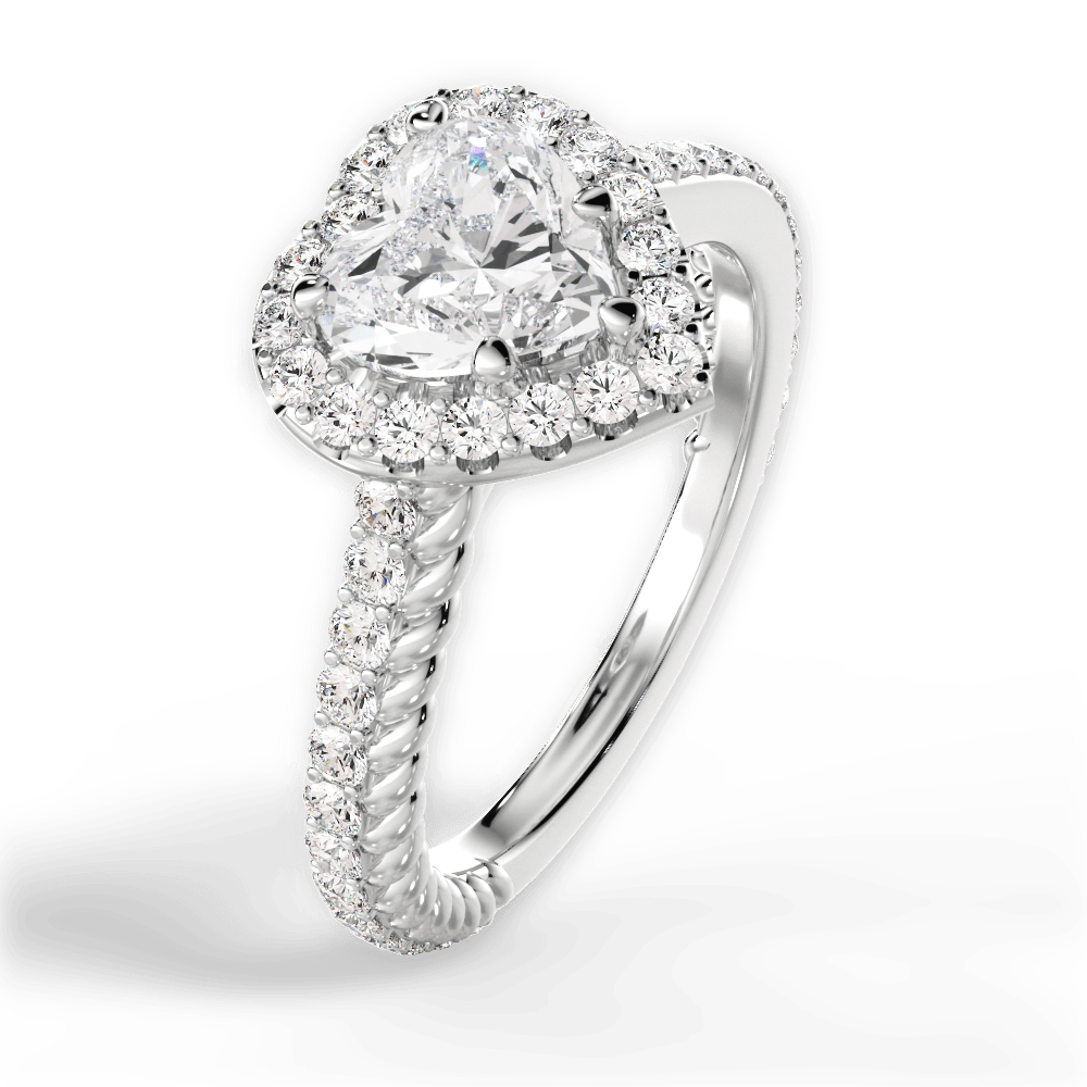 Kim Heart Cut Lab Grown Diamond 14Kt White Gold Engagement Ring - View 4