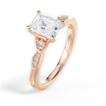 Cassie Radiant Cut Lab Grown Diamond 18Kt Rose Gold Engagement Ring - View 3