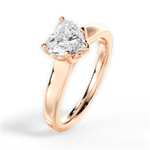 Carol Heart Cut Lab Grown Diamond 18Kt Rose Gold Engagement Ring - View 2