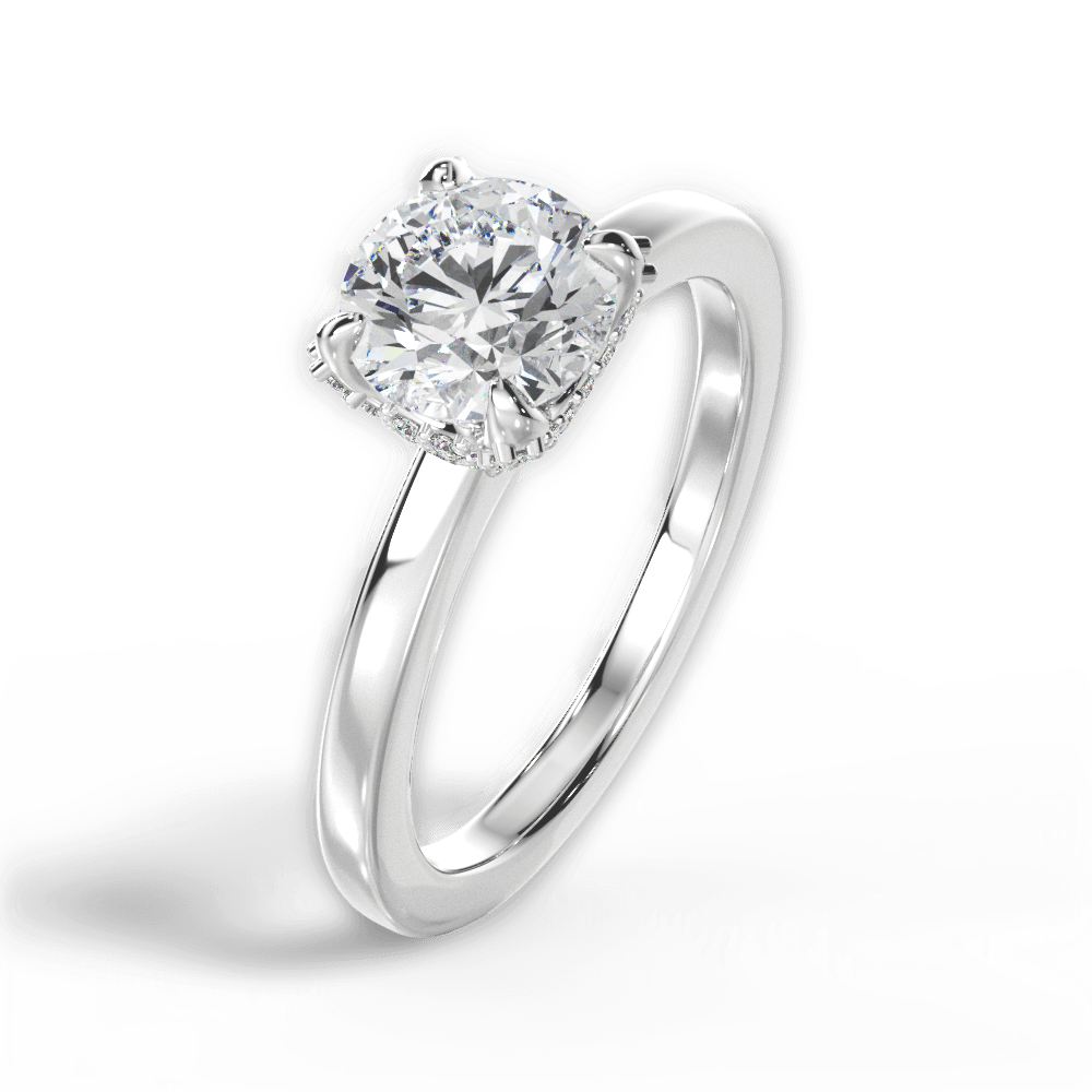 Gemma Round Cut Lab Grown Diamond Platinum Engagement Ring - View 2