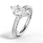 Donna Marquise Cut Lab Grown Diamond 18Kt White Gold Engagement Ring - View 3