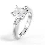 Emily Radiant Cut Lab Grown Diamond Platinum Engagement Ring - View 2