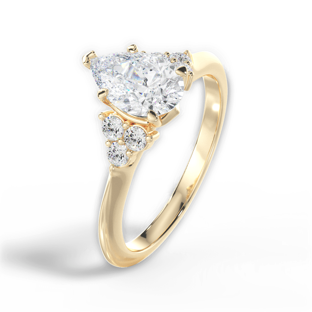Celeste Pear Cut Lab Grown Diamond 18Kt Yellow Gold Engagement Ring - View 2