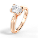 Gillian Emerald Cut Lab Grown Diamond 18Kt Rose Gold Engagement Ring - View 4