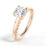 Annette Round Cut Lab Grown Diamond 18Kt Rose Gold Engagement Ring - View 2