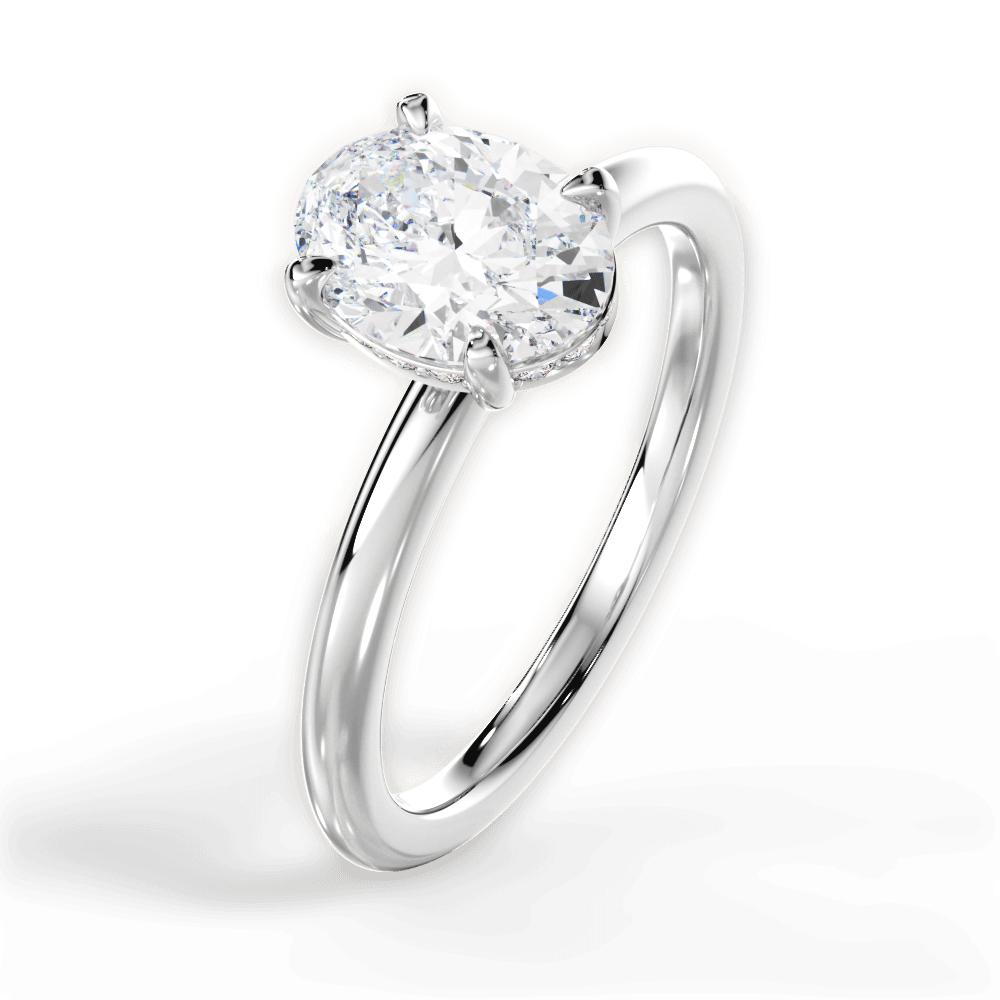 Brenda Oval Cut Lab Grown Diamond Platinum Engagement Ring - View 4