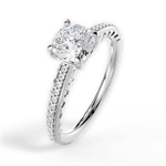 Caroline Cushion Cut Lab Grown Diamond Platinum Engagement Ring - View 4