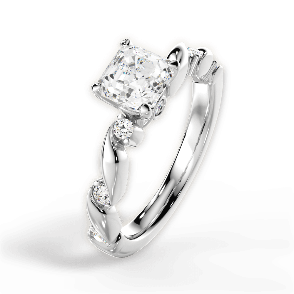 Emma Asscher Cut Lab Grown Diamond Platinum Engagement Ring - View 3
