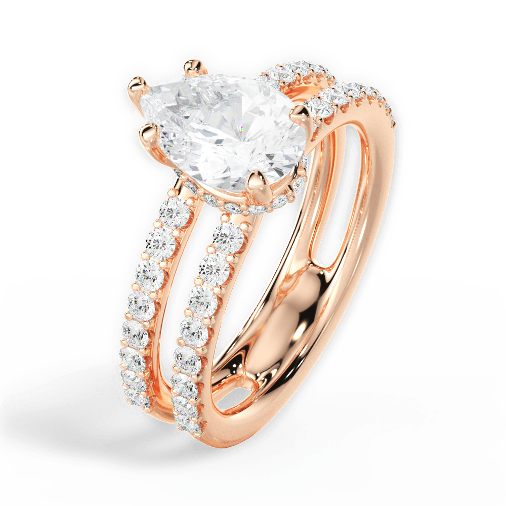Christie Pear Cut Lab Grown Diamond 18Kt Rose Gold Engagement Ring - View 3