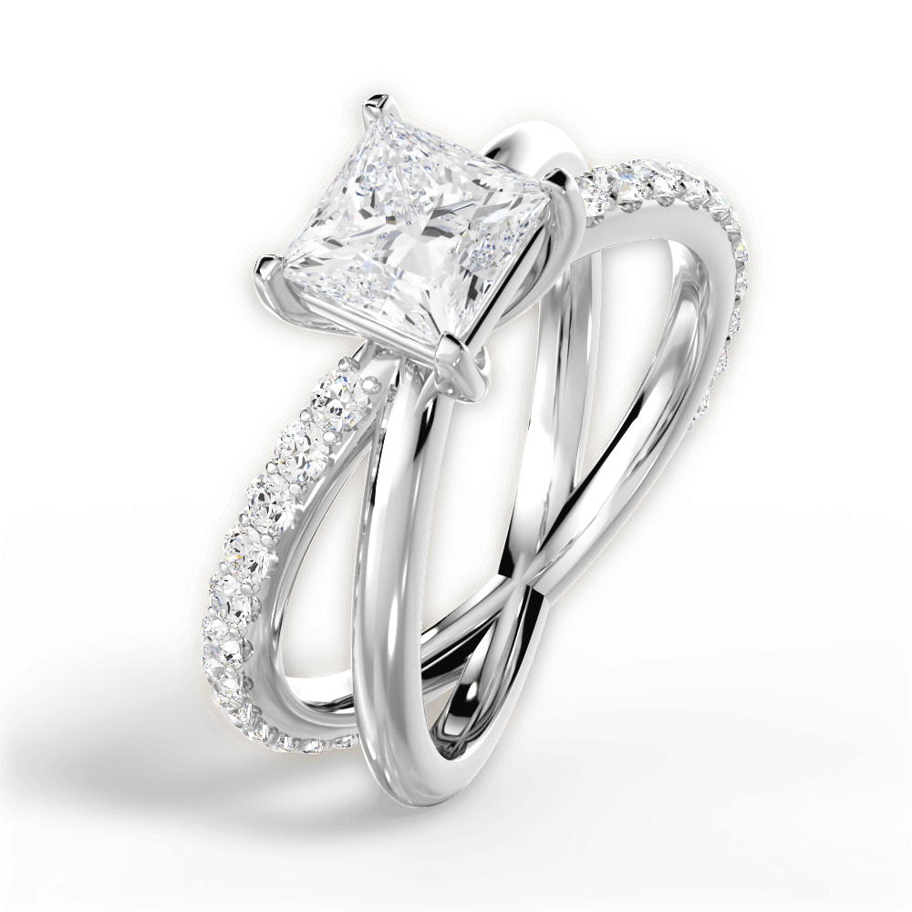 Jennifer Princess Cut Lab Grown Diamond Platinum Engagement Ring - View 2