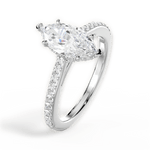 Joan Marquise Cut Lab Grown Diamond 14Kt White Gold Engagement Ring - View 2