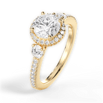 Julia Round Cut Lab Grown Diamond 18Kt Yellow Gold Engagement Ring - View 4