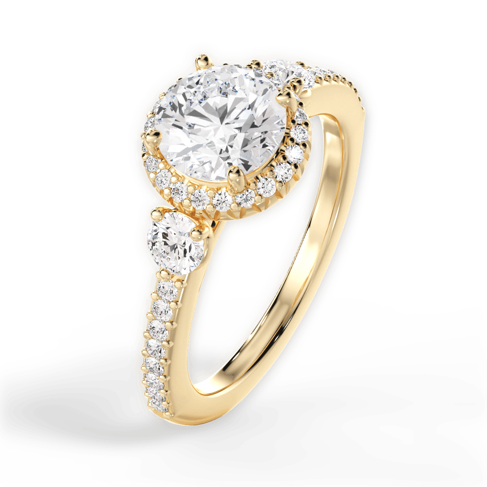 Julia Round Cut Lab Grown Diamond 18Kt Yellow Gold Engagement Ring - View 4