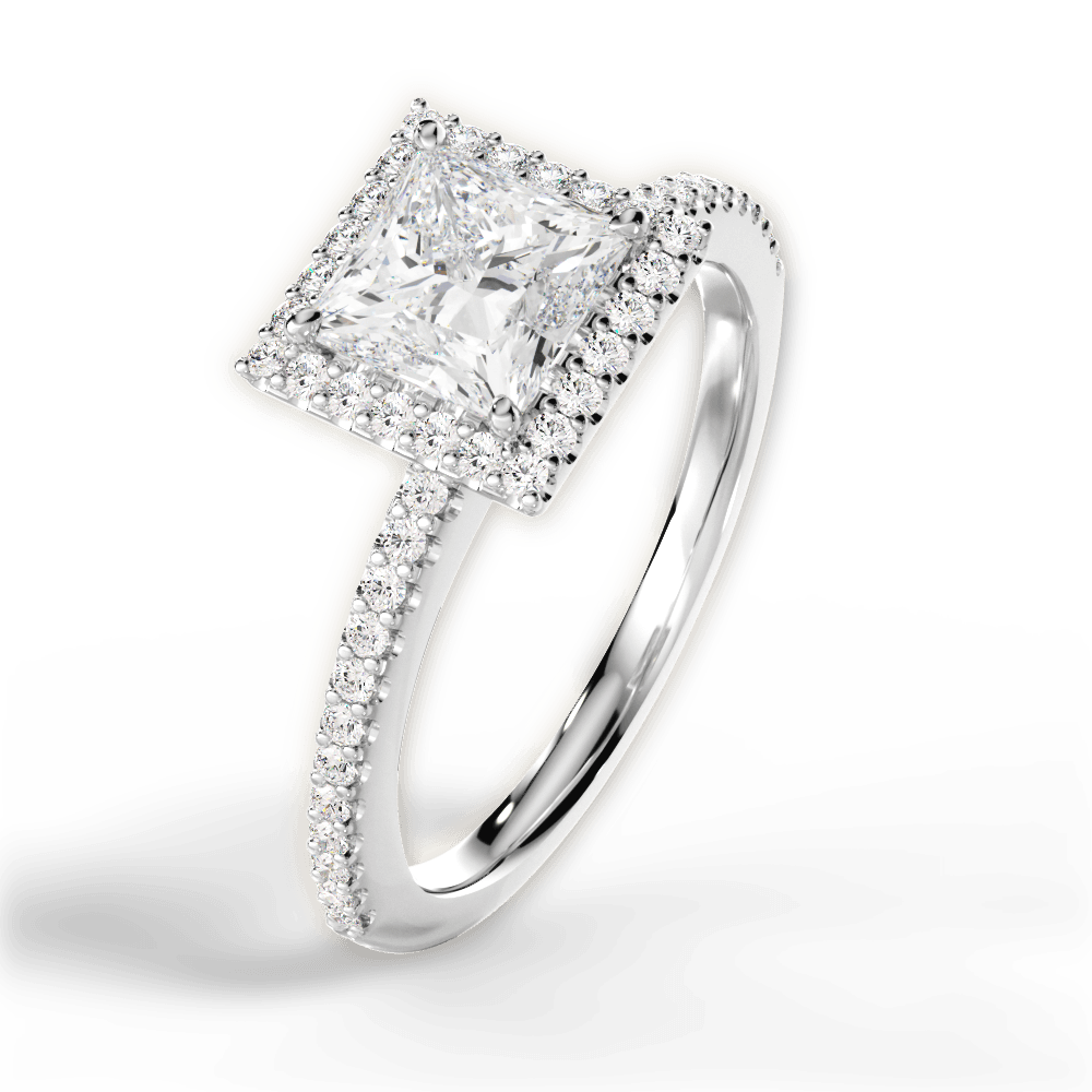 Joanne Princess Cut Lab Grown Diamond Platinum Engagement Ring - View 4