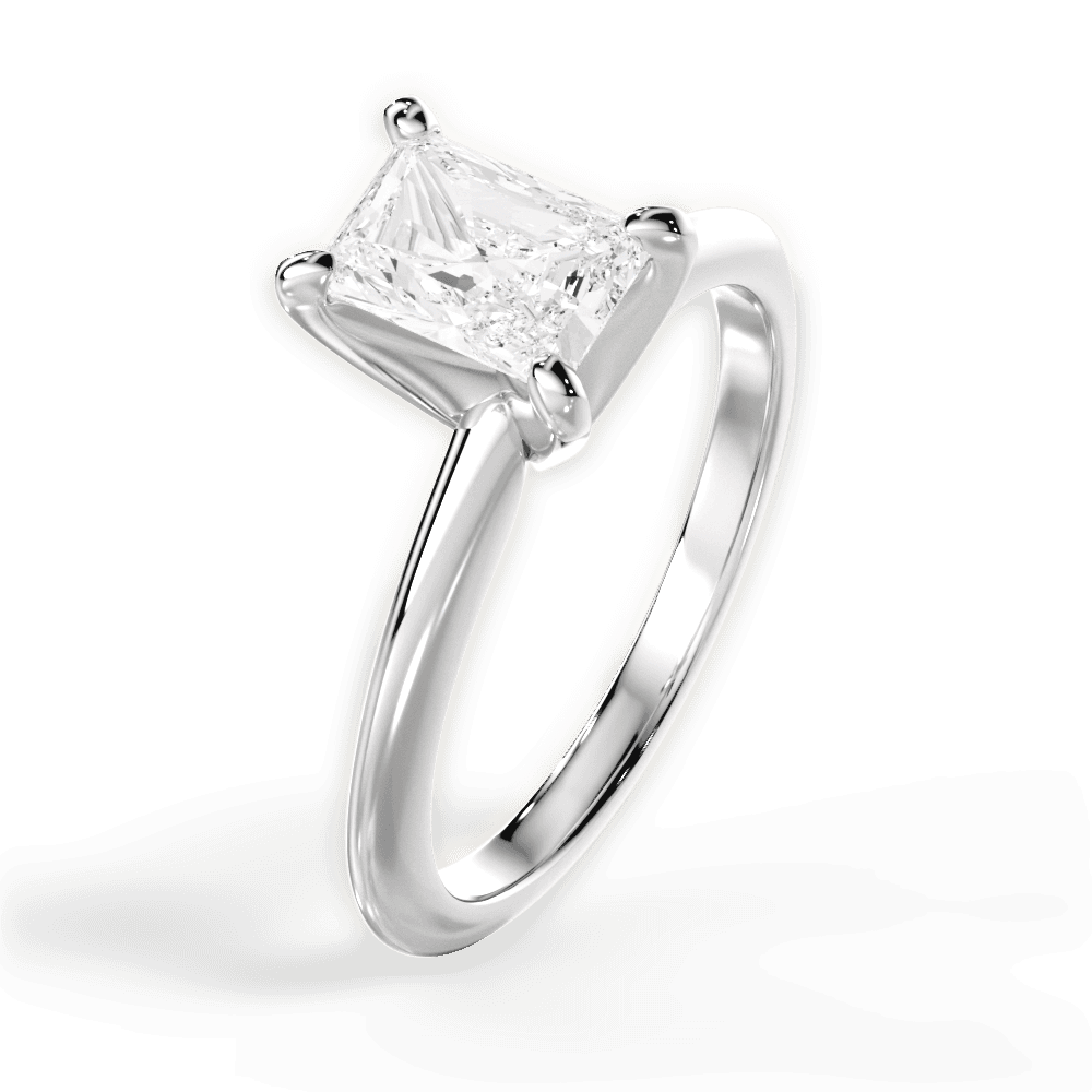 Alicia Radiant Cut Lab Grown Diamond 14Kt White Gold Engagement Ring - View 2