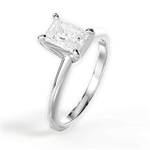 Alicia Radiant Cut Lab Grown Diamond 18Kt White Gold Engagement Ring - View 2