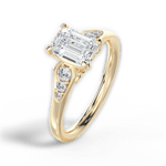 Cecilia Emerald Cut Lab Grown Diamond 18Kt Yellow Gold Engagement Ring - View 2