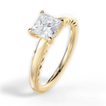 Annette Princess Cut Lab Grown Diamond 18Kt Yellow Gold Engagement Ring - View 3